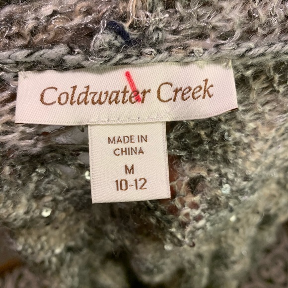 Coldwater Creek silver sequin crochet Christmas new year cardigan M - Picture 9 of 9